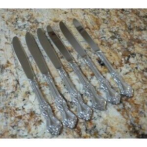 Reed & Barton Marlborough 6 Dinner Knives Heritage Mint 18/10 Stainless